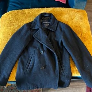 American Eagle Outfitters, Small, Black, Wool Peacoat